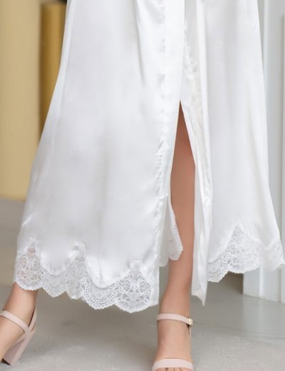 Шелковый халат длиной в пол Mia-Amore AURELIA 3899 белый, Цвет: белый, Размеры: 2XL/3XL, изображение 7