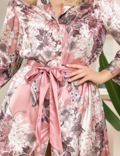 Шелковая рубашка-халат Mia-Amore BRENDA 3847, Цвет: античная роза, Размеры: M, изображение 4