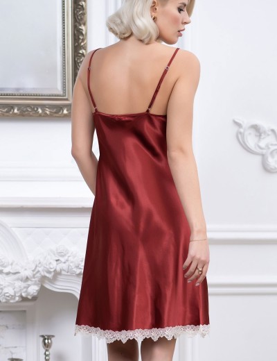 Короткая атласная сорочка Mia-Mella JULIA 8730 паприка, Цвет: паприка, Размеры: XS, изображение 2 Короткая атласная сорочка Mia-Mella JULIA 8730 паприка, Цвет: паприка, Размеры: XS, изображение 2