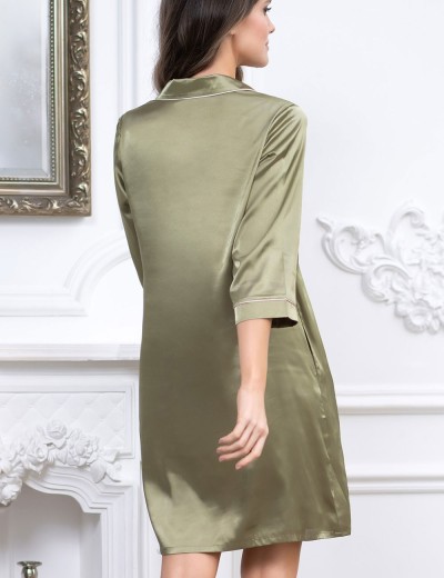 Атласная ночная рубашка Mia-Mella JULIA 8737 оливковый, Цвет: оливковый, Размеры: XL, изображение 2 Атласная ночная рубашка Mia-Mella JULIA 8737 оливковый, Цвет: оливковый, Размеры: XL, изображение 2
