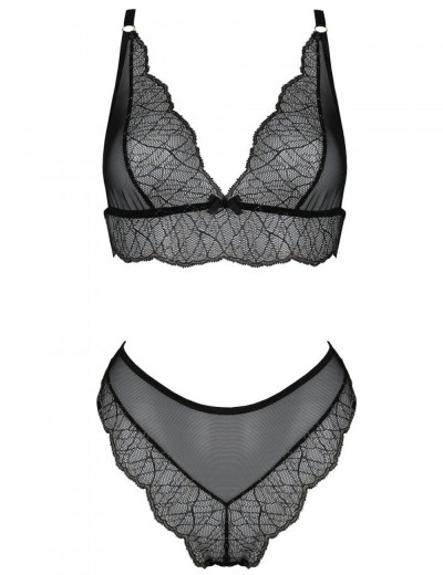 Соблазнительный комплект Passion AMBERLY SET black, Цвет: черный, Размеры: 4XL/5XL, изображение 3