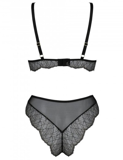 Соблазнительный комплект Passion AMBERLY SET black, Цвет: черный, Размеры: 4XL/5XL, изображение 4