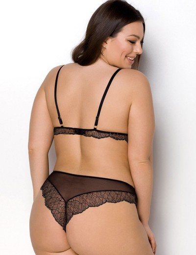 Соблазнительный комплект Passion AMBERLY SET black, Цвет: черный, Размеры: 4XL/5XL, изображение 2