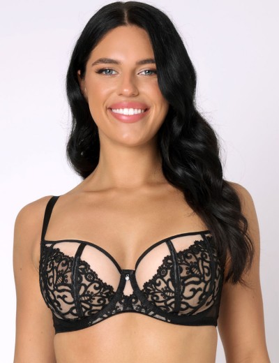 Бюстгальтер балконет мягкий Subtille ADELINA soft balconette, Цвет: черный+телесный, Размеры: 65E, изображение 2