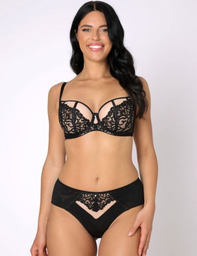 Бюстгальтер балконет мягкий Subtille ADELINA soft balconette, Цвет: черный+телесный, Размеры: 65E, изображение 4