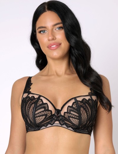 Мягкий открытый бюстгальтер балконет Subtille MELISSA soft balconette, Цвет: черный+мокка, Размеры: 65E, изображение 3