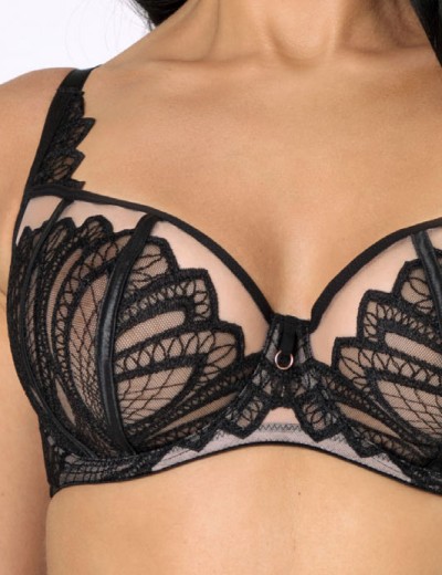 Мягкий открытый бюстгальтер балконет Subtille MELISSA soft balconette, Цвет: черный+мокка, Размеры: 65E, изображение 4