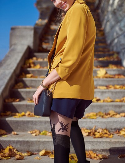 Модные колготки с рисунком Gabriella 661 KRAKOWSKIE 20/60 den чёрный, Цвет: чёрный, Размеры: 2, изображение 3