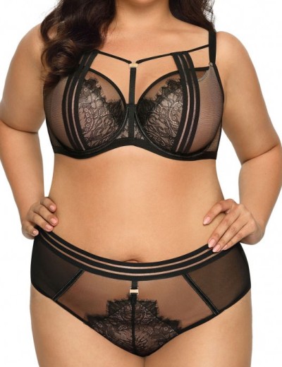 Бюстгальтер полумягкий Novika ANGELINA N02 PU, Цвет: черный+бежевый, Размеры: 105B, изображение 2