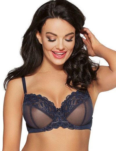 Прозрачный бюстгальтер с мягкой чашкой Ava CASABELLA 1993 M тёмно-синий, Цвет: тёмно-синий, Размеры: 105C, изображение 3