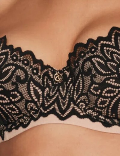 Бюстгальтер балконет пуш-ап Esotiq TROPHY 40341 черный+бежевый, Цвет: черный+бежевый, Размеры: 75E, изображение 3