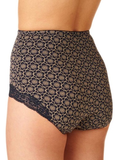 Комплект высоких трусов слипов Key LPM 753 B22 (2 шт), Цвет: бежевый+черный, Размеры: M, изображение 4