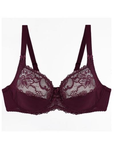 Мягкий бюстгальтер с кружевом Misstyle 2504 темный виноград, Цвет: темный виноград, Размеры: 80D, изображение 2