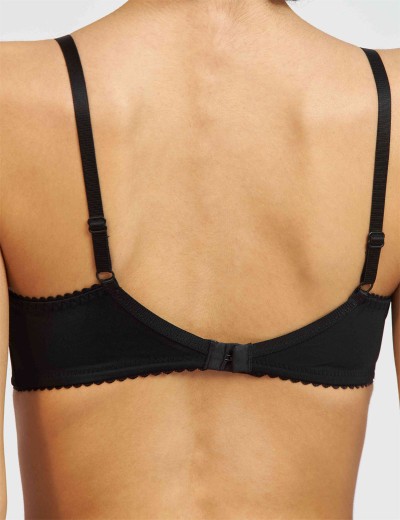 Бюстгальтер полумягкий с флок напылением Simona M 900 бархат черный / пион, Цвет: бархат черный/пион, Размеры: 75E, изображение 5