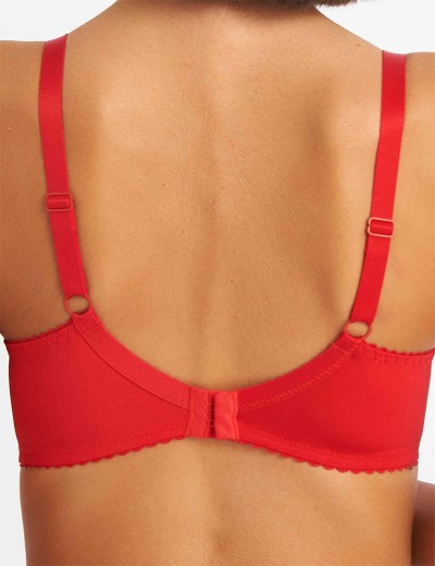 Бюстгальтер полумягкий с флок напылением Simona M 900 бархат красный, Цвет: бархат красный, Размеры: 75F, изображение 2