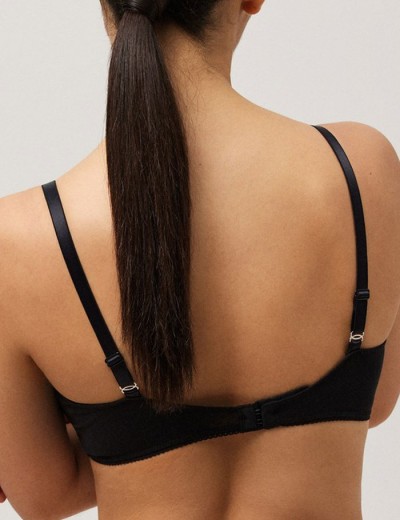 Хлопковый бюстгальтер без косточек Ysabel Mora 10067 LAPURESA черный, Цвет: черный, Размеры: 70B, изображение 2