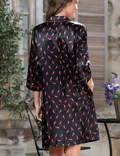 Атласная ночная рубашка Mia-Mella JULIA PEPPERS 7077 черный, Цвет: черный, Размеры: L, изображение 2