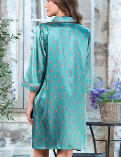 Атласная ночная рубашка Mia-Mella JULIA PEPPERS 7077 изумрудный, Цвет: изумрудный, Размеры: M, изображение 2