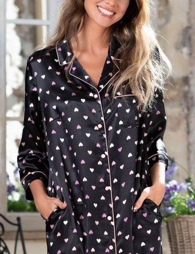 Атласная ночная рубашка Mia-Mella JULIA HEARTS 7077 черный, Цвет: черный, Размеры: S, изображение 4 Атласная ночная рубашка Mia-Mella JULIA HEARTS 7077 черный, Цвет: черный, Размеры: S, изображение 4