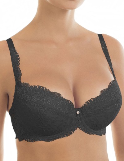 Бюстгальтер балконет пуш-ап Nikol Djumon 132 10 черный, Цвет: черный, Размеры: 70E, изображение 5