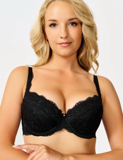 Бюстгальтер балконет пуш-ап Nikol Djumon 132 10 черный, Цвет: черный, Размеры: 70E, изображение 3