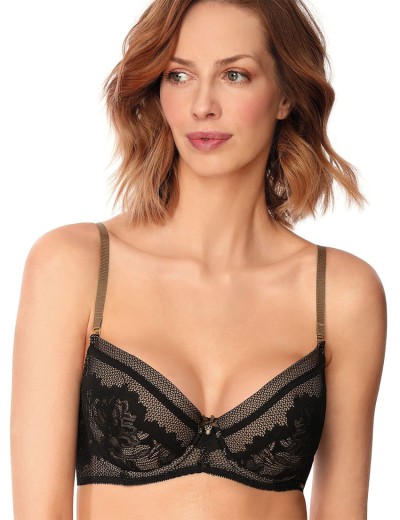 Бюстгальтер балконет съемный пуш-ап Nipplex ZARA P-UP черный, Цвет: черный, Размеры: 70D, изображение 5