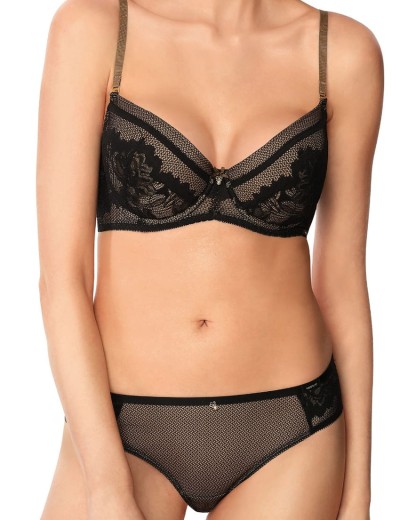 Бюстгальтер балконет съемный пуш-ап Nipplex ZARA P-UP черный, Цвет: черный, Размеры: 70D, изображение 2