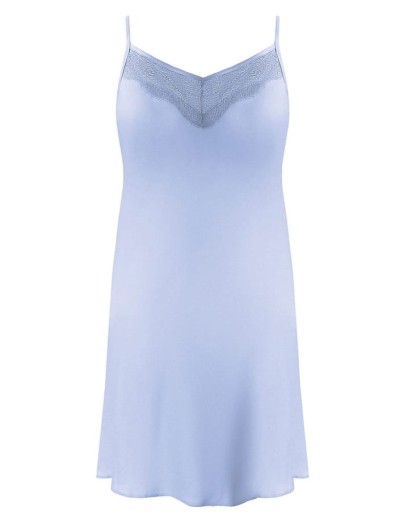 Атласная сорочка на тонких бретельках Nipplex ZORA голубой, Цвет: голубой, Размеры: S, изображение 3