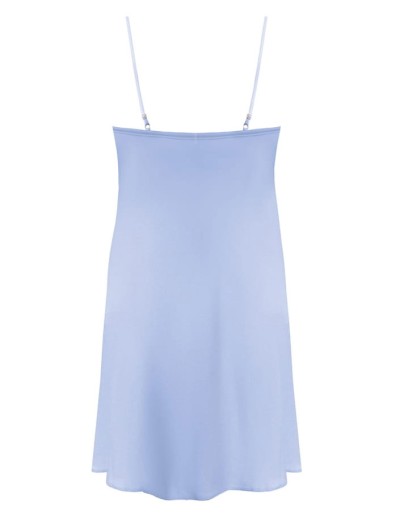 Атласная сорочка на тонких бретельках Nipplex ZORA голубой, Цвет: голубой, Размеры: S, изображение 4