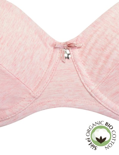 Бюстгальтер мягкий хлопковый Sielei NATURAL COTTON 1442 rosa melange, Цвет: rosa melange, Размеры: 75C, изображение 4