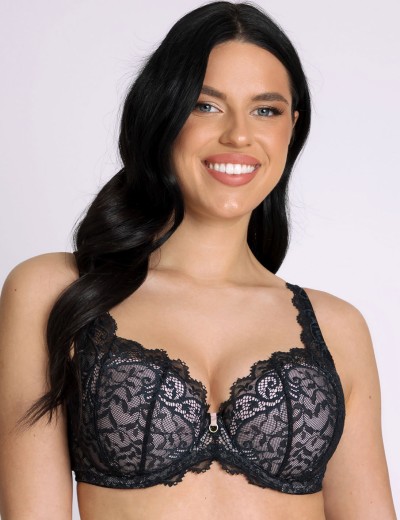 Бюстгальтер балконет тюльпан Subtille CALIBRI BLACK full cup, Цвет: черный+розовый, Размеры: 70D, изображение 3