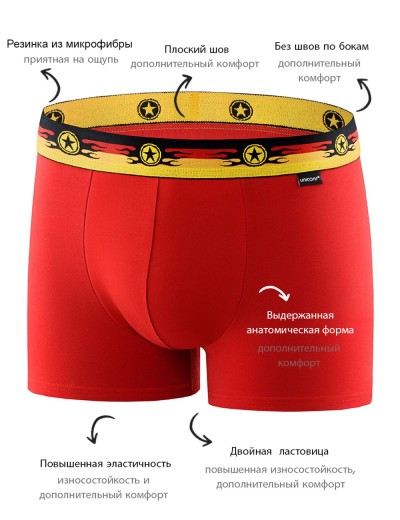 Комплект мужских боксеров UNICONF BB33 (3 шт), Цвет: белый/голубой/красны, Размеры: XL, изображение 3