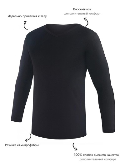 Футболка с длинным рукавом UNICONF EB32 черный, Цвет: черный, Размеры: L, изображение 3