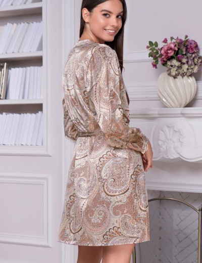 Домашняя рубашка шелк Mia-Amore CLEMENTINA 3455, Цвет: латте, Размеры: S/M, изображение 2