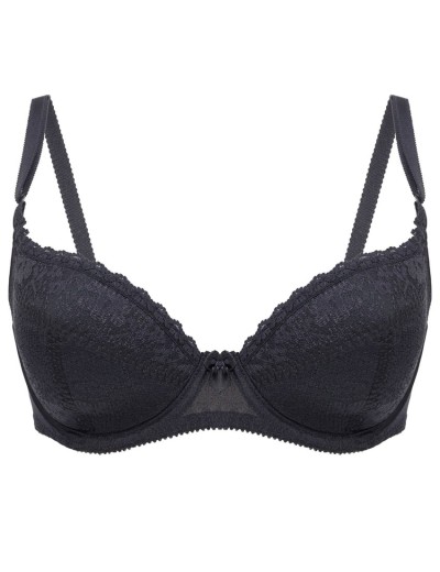 Плотный бюстгальтер без поролона Misstyle 4123 черный, Цвет: черный, Размеры: 75A, изображение 2