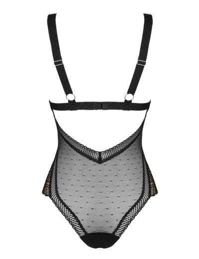 Полупрозрачное боди Obsessive ESTIQUA TEDDY, Цвет: черный, Размеры: XS/S, изображение 6