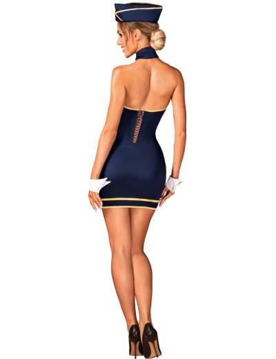 Ролевой костюм стюардессы Obsessive STEWARDESS UNIFORM, Цвет: темно-синий, Размеры: M/L, изображение 4