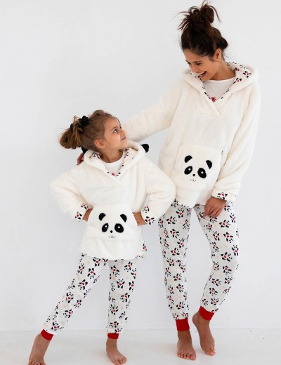 Плюшевая толстовка с капюшоном Sensis PANDA BLUZA, Цвет: белый, Размеры: L/XL, изображение 4