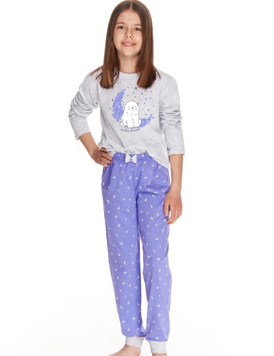 Хлопковая пижама для девочки Taro 2585-2586 SUSAN, Цвет: серый, Размеры: 98