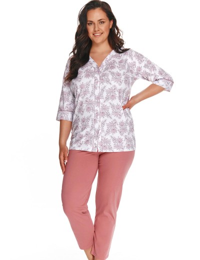 Женская пижама из хлопка Taro SUSANA 2769-01, Цвет: пыльная роза/белый, Размеры: S, изображение 2