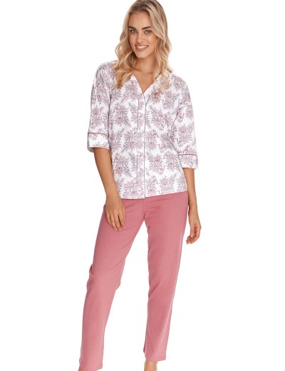 Женская пижама из хлопка Taro SUSANA 2769-01, Цвет: пыльная роза/белый, Размеры: S, изображение 3