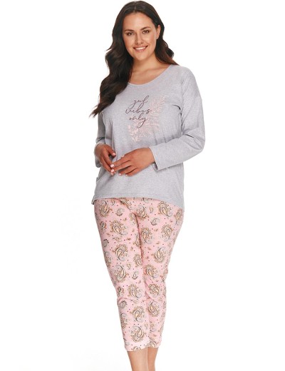 Женская пижама из хлопка Taro 2802/2803 GIORGIA серый/розовый, Цвет: серый/розовый, Размеры: 2XL, изображение 2