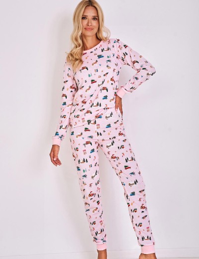 Новогодняя женская пижама Taro 2836 LAURA розовый, Цвет: розовый, Размеры: S, изображение 2 Новогодняя женская пижама Taro 2836 LAURA розовый, Цвет: розовый, Размеры: S, изображение 2