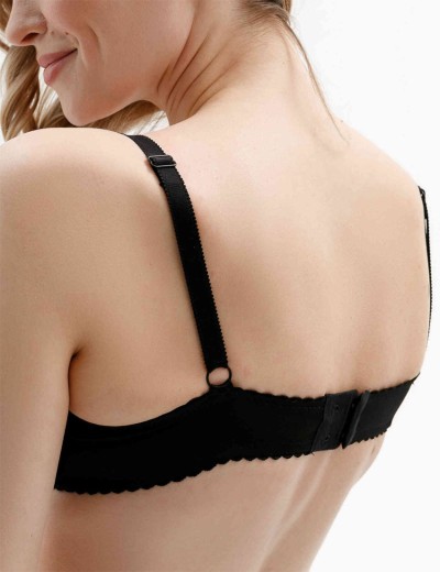 Бюстгальтер балконет Elli 7055 черный, Цвет: черный, Размеры: 80C, изображение 2