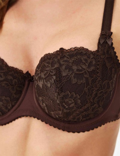 Бюстгальтер балконет Elli 7055 шоколад, Цвет: шоколад, Размеры: 80F, изображение 4