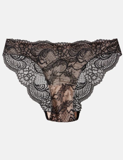 Кружевные трусы бразилиана Esotiq 39936 TULIA черный+бежевый, Цвет: черный+бежевый, Размеры: S, изображение 5