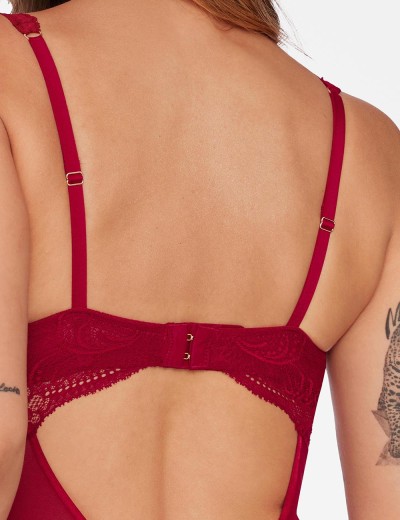 Боди со съемным пуш-ап Esotiq 39968 TULIA, Цвет: вишневый, Размеры: S, изображение 5