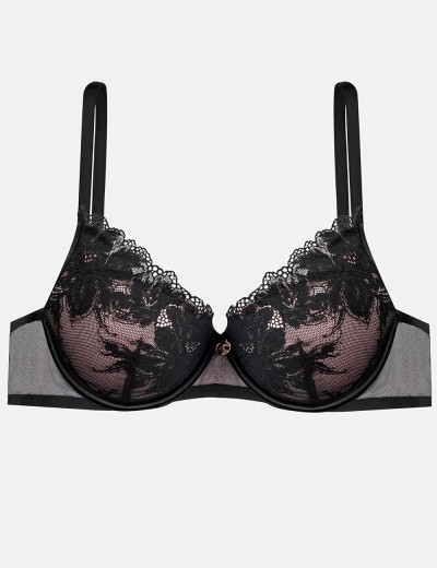 Кружевной бюстгальтер пуш-ап Esotiq TRINNY 40025 черно-бежевый, Цвет: черно-бежевый, Размеры: 70C, изображение 6