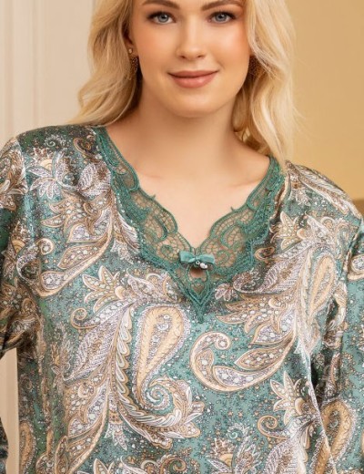 Свободная сорочка-туника шелковая Mia-Amore DONATELLA 3125 изумрудный, Цвет: изумрудный, Размеры: L/XL, изображение 5