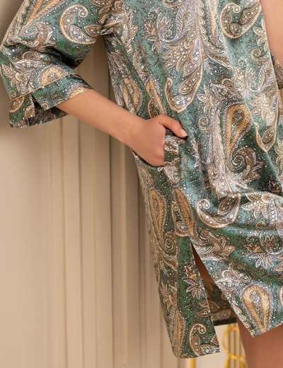 Свободная сорочка-туника шелковая Mia-Amore DONATELLA 3125 изумрудный, Цвет: изумрудный, Размеры: L/XL, изображение 6